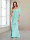 Sheath/Column V-Neck Floor-Length Chiffon Mother of the Bride Dresses with Appliques