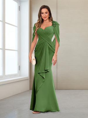 sheath column v neck floor length chiffon evening dress Formal Mother of the Bride Dress 2026 Sheath Chiffon Lilac V-neck Long
