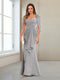 Sheath/Column V-Neck Floor-Length Chiffon Mother of the Bride Dresses with Appliques