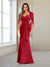 Sheath/Column V-Neck Floor-Length Chiffon Mother of the Bride Dresses with Appliques