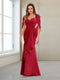 Sheath/Column V-Neck Floor-Length Chiffon Mother of the Bride Dresses with Appliques