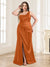 Trumpet/Mermaid One-Shoulder Floor-Length Plus Size Ruched Bridesmaid Dresses