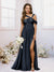 A-Line/Princess Criss Cross Floor-Length Chiffon Ruched Bridesmaid Dresses with Split Side