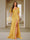 Trumpet/Mermaid V-Neck Short Sleeves Ruched Bridesmaid Dresses with Split Side & Ruffles