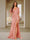 Trumpet/Mermaid V-Neck Short Sleeves Ruched Bridesmaid Dresses with Split Side & Ruffles