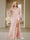 Trumpet/Mermaid V-Neck Short Sleeves Ruched Plus Size Bridesmaid Dresses with Split Side & Ruffles