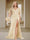 Trumpet/Mermaid V-Neck Short Sleeves Ruched Plus Size Bridesmaid Dresses with Split Side & Ruffles