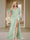 Trumpet/Mermaid V-Neck Short Sleeves Ruched Plus Size Bridesmaid Dresses with Split Side & Ruffles