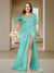 Trumpet/Mermaid V-Neck Short Sleeves Ruched Plus Size Bridesmaid Dresses with Split Side & Ruffles