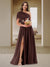 A-Line/Princess One-Shoulder Ruched Satin Bridesmaid Dresses with Side Slit