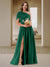 A-Line/Princess One-Shoulder Ruched Satin Bridesmaid Dresses with Side Slit