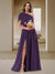 A-Line/Princess One-Shoulder Ruched Satin Bridesmaid Dresses with Side Slit