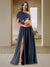 A-Line/Princess One-Shoulder Ruched Satin Bridesmaid Dresses with Side Slit