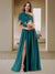 A-Line/Princess One-Shoulder Ruched Satin Bridesmaid Dresses with Side Slit
