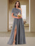 A-Line/Princess One-Shoulder Ruched Satin Bridesmaid Dresses with Side Slit