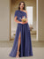 A-Line/Princess One-Shoulder Ruched Satin Bridesmaid Dresses with Side Slit