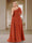 A-Line/Princess One-Shoulder Ruched Satin Plus Size Bridesmaid Dresses with Side Slit