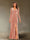 Sheath/Column V-Neck Long Sleeves Velvet Ruched Evening Dresses with Side Slit