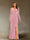 Sheath/Column V-Neck Long Sleeves Velvet Ruched Evening Dresses with Side Slit