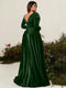 A-Line/Princess Asymmetrical Long Sleeves Pleated Velvet Plus Size Mother Of the Bride Dresses