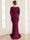 Trumpet/Mermaid V-Neck 3/4 Sleeves Ruffled Mother of the Bride Dresses with Split Side