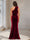 Trumpet/Mermaid One-Shoulder Velvet Long Evening Dresses with Split Side