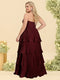 A-Line/Princess Strapless Floor-Length Plus Size Bridesmaid Dresses With Ruffles