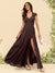 A-Line/Princess V-Neck Floor-Length Bridesmaid Dresses With Split Side