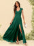 A-Line/Princess V-Neck Floor-Length Bridesmaid Dresses With Split Side