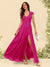 A-Line/Princess V-Neck Floor-Length Bridesmaid Dresses With Split Side