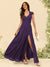 A-Line/Princess V-Neck Floor-Length Bridesmaid Dresses With Split Side