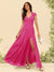 A-Line/Princess V-Neck Floor-Length Bridesmaid Dresses With Split Side