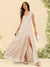 A-Line/Princess V-Neck Floor-Length Bridesmaid Dresses With Split Side