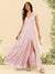 A-Line/Princess V-Neck Floor-Length Bridesmaid Dresses With Split Side