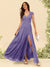 A-Line/Princess V-Neck Floor-Length Bridesmaid Dresses With Split Side