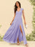 A-Line/Princess V-Neck Floor-Length Bridesmaid Dresses With Split Side
