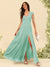 A-Line/Princess V-Neck Floor-Length Bridesmaid Dresses With Split Side