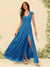 A-Line/Princess V-Neck Floor-Length Bridesmaid Dresses With Split Side