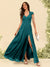 A-Line/Princess V-Neck Floor-Length Bridesmaid Dresses With Split Side