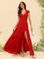 A-Line/Princess V-Neck Floor-Length Bridesmaid Dresses With Split Side