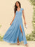 A-Line/Princess V-Neck Floor-Length Bridesmaid Dresses With Split Side