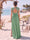 A-Line/Princess V-Neck Sleeveless Floor-Length Bridesmaid Dresses With Split Side