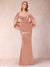 Trumpet/Mermaid V-Neck Half Sleeves Floor-Length Evening Dresses