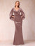 Trumpet/Mermaid V-Neck Half Sleeves Floor-Length Evening Dresses
