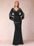 Trumpet/Mermaid V-Neck Half Sleeves Floor-Length Evening Dresses