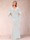 Trumpet/Mermaid V-Neck Half Sleeves Floor-Length Evening Dresses