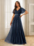 A-Line/Princess V-Neck Floor-Length Ruffles Bridesmaid Dresses