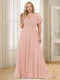 A-Line/Princess V-Neck Floor-Length Ruffles Plus Size Bridesmaid Dresses