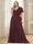 A-Line/Princess V-Neck Floor-Length Ruffles Plus Size Bridesmaid Dresses