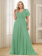 A-Line/Princess V-Neck Floor-Length Ruffles Plus Size Bridesmaid Dresses